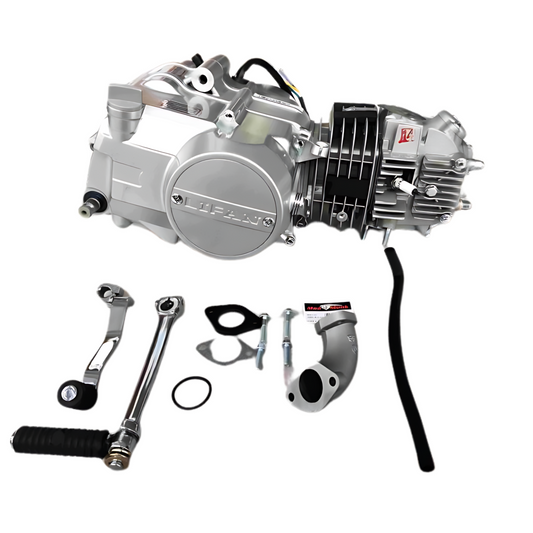 Moteur Lifan 125cc argent - Manuel - 4 vitesses kickstart. Dax, monkey, pbr,.. 