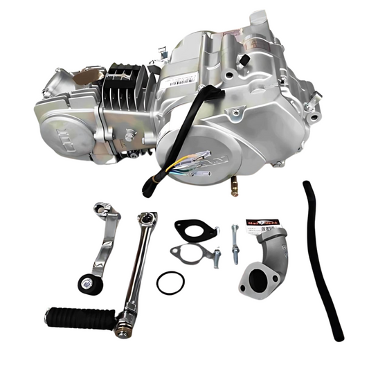 Moteur Lifan 125cc argent - Manuel - 4 vitesses kickstart. Dax, monkey, pbr,.. 