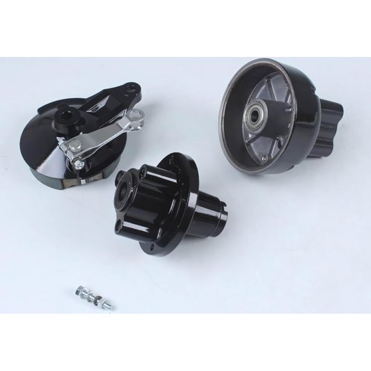 Ensemble de moyeu de singe pour jante à quatre trous noir avec tambour de frein Dax axe 12mm 