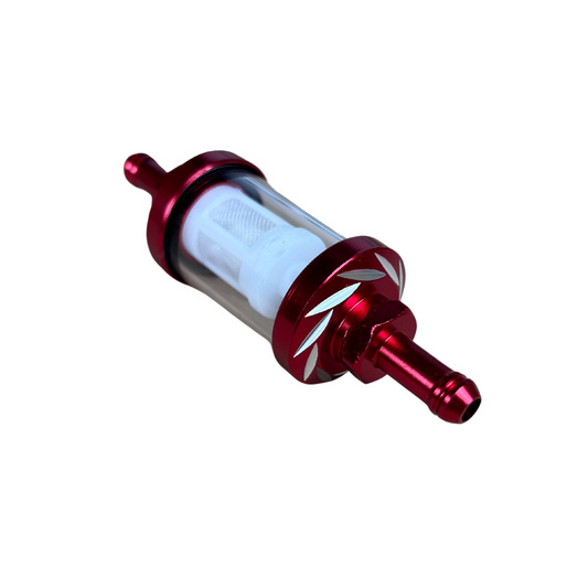 Filtre à essence rouge et transparent CNC pour tuyau à essence de 6 mm 