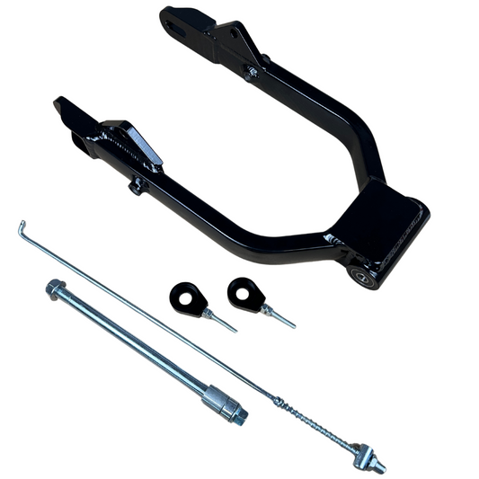 Hinterradschwinge Set für Dax + 5cm schwarz - mit Zubehör 