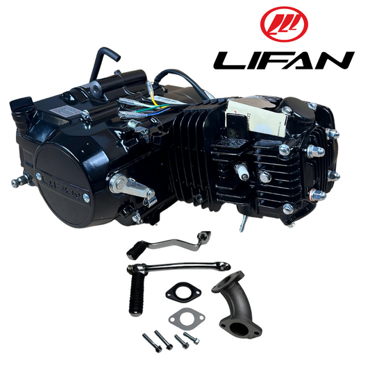 Bloc moteur Lifan 125cc noir - Manuel - 4 vitesses kickstart. 