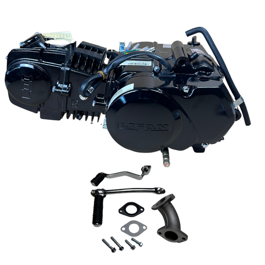 Bloc moteur Lifan 125cc noir - Manuel - 4 vitesses kickstart. 