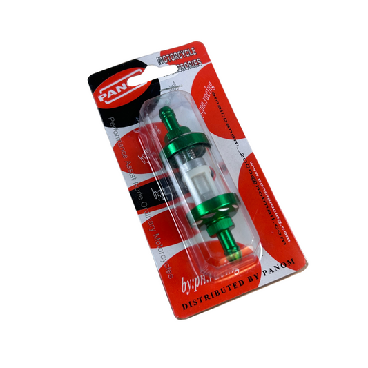 Benzinefilter groen en doorzichtig CNC voor 5 & 6mm benzinedarm