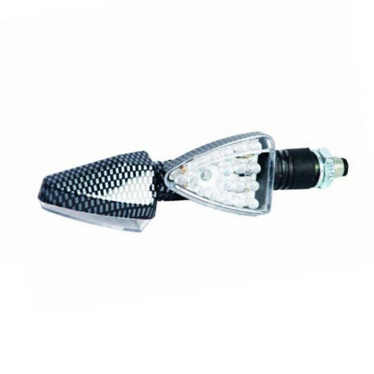 LED Paire de clignotants Triangle look carbone 12V (deux pièces) 