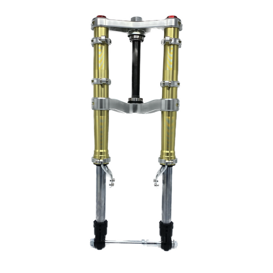 Fourche avant USD Dax 40 mm 4 pistons or et chrome 