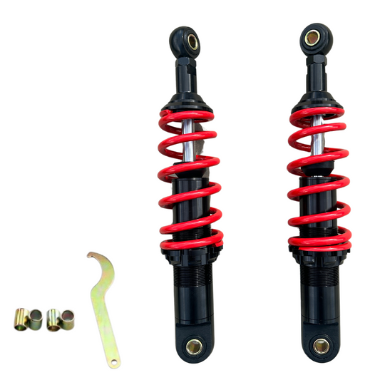 Hinterfedern / Stoßdämpfer 285mm OKD Set mit 6 roten Federn 