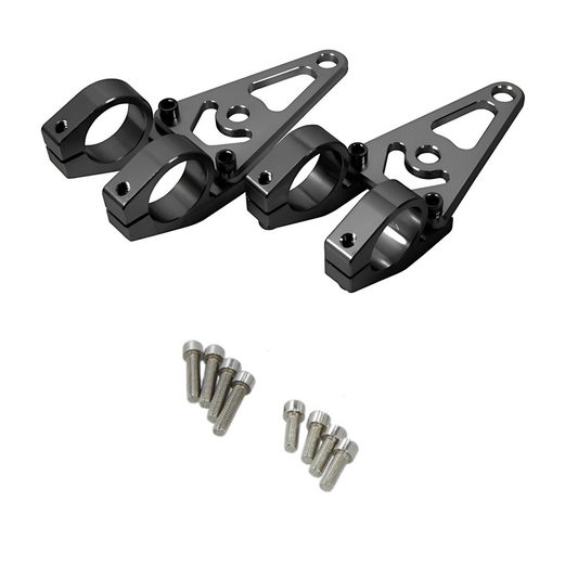 Supports de phares en alliage CNC noir pour montage sur toutes les fourches avant de 30 mm 