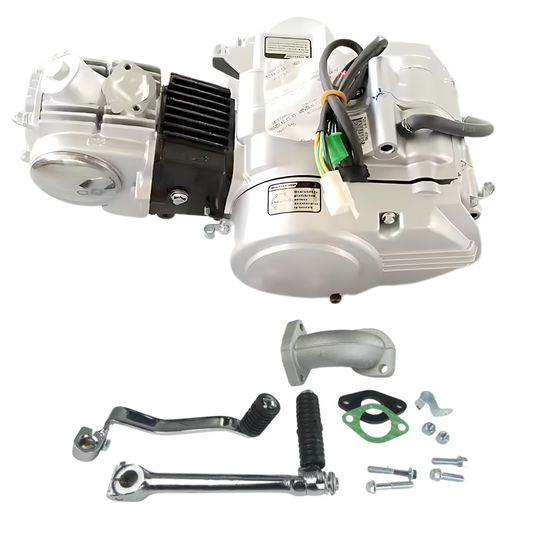 Moteur Zongshen 70cc chromé. Démarrage manuel par kick. 