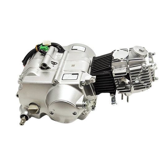Moteur Zongshen 70cc chromé. Démarrage manuel par kick. 