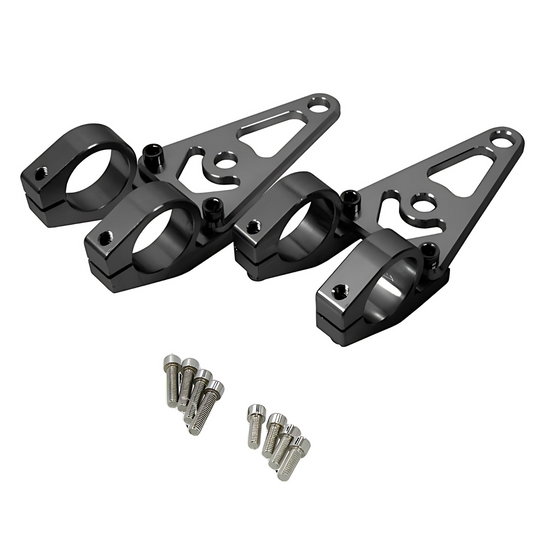 Supports de phare 26mm CNC noir pour montage sur toutes les fourches avant de 26mm 