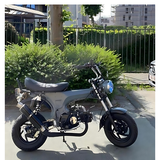 Échappement noir carbone et chrome Honda Skyteam Zhenhua Dax sous-jacent 