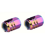 Ensemble de deux bouchons de valve multicolores en aluminium 