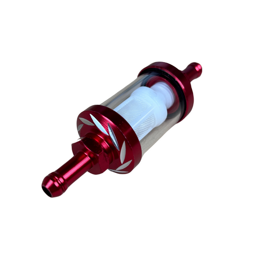 Filtre à essence rouge et transparent CNC pour tuyau à essence de 6 mm 