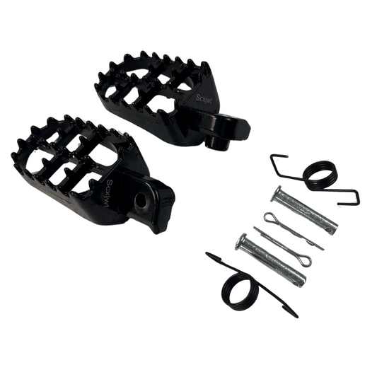 Repose-pieds noirs en aluminium pour Dax, Monkey et pitbike 