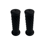 Poignées en caoutchouc noires pour guidons de 22 mm de diamètre - look rétro 