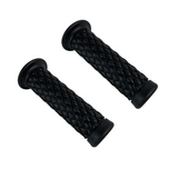 Poignées en caoutchouc noires pour guidons de 22 mm de diamètre - look rétro 