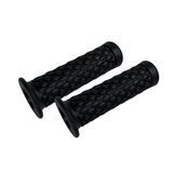 Poignées en caoutchouc noires pour guidons de 22 mm de diamètre - look rétro 