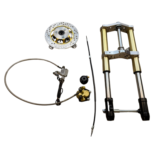 Dax komplette Upside-down-Gabel 45 mm goldfarben inklusive Zubehör – Länge 650 mm