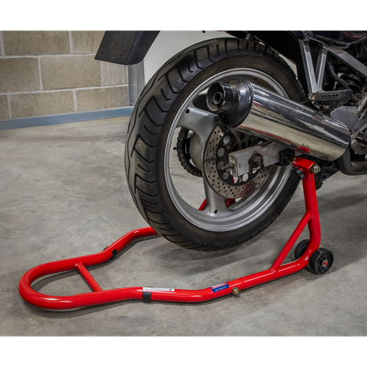 Béquille universelle rouge - adaptée à tous les types de cyclomoteurs et motos 