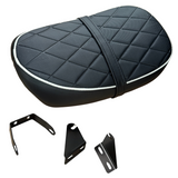 Selle Monkey / Gorilla – Motif losange – noir avec bordure blanche
