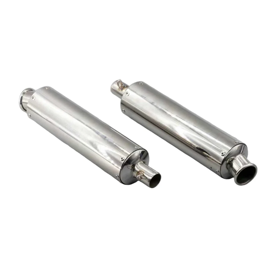 Double underlying exhaust – heavy duty silver for Dax 
