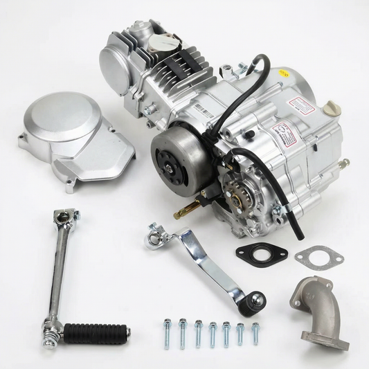 Madmunk 125cc engine block silver - Manual - 4 Gears kickstart. Dax, monkey, Pitbike,.. 