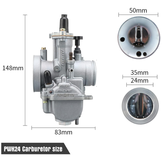 Carburetor Nibbi PWK 24 Racing version PWK24SP - silver 