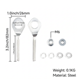Set of Chain Adjusters, silver (2 pieces) - for standard Dax swingarms