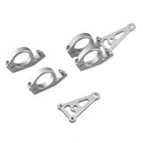 Barres lumineuses 30 mm - 31 mm CNC argent pour montage sur toutes les fourches avant de 30-31 mm 