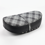 Dax saddle – black with gray check pattern - suitable for 2.5 and 3.5 liter frames 