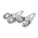 Barres lumineuses 30 mm - 31 mm CNC argent pour montage sur toutes les fourches avant de 30-31 mm 