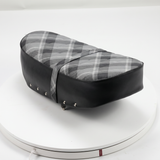 Dax saddle – black with gray check pattern - suitable for 2.5 and 3.5 liter frames 