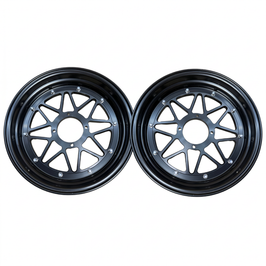Jeu de jantes Tubeless noir 12 pouces - 3.50 x 3.00 - Pour Dax et Monkey