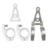 Barres lumineuses 30 mm - 31 mm CNC argent pour montage sur toutes les fourches avant de 30-31 mm 