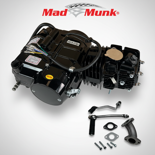 Madmunk 125cc Motorblock schwarz - Manuell - 4 Gänge Kickstarter. 