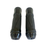Poignées noires CNC avec embout de guidon pour guidons de 22 mm. 