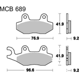 Brake pads suitable for the 2 piston brake caliper set 