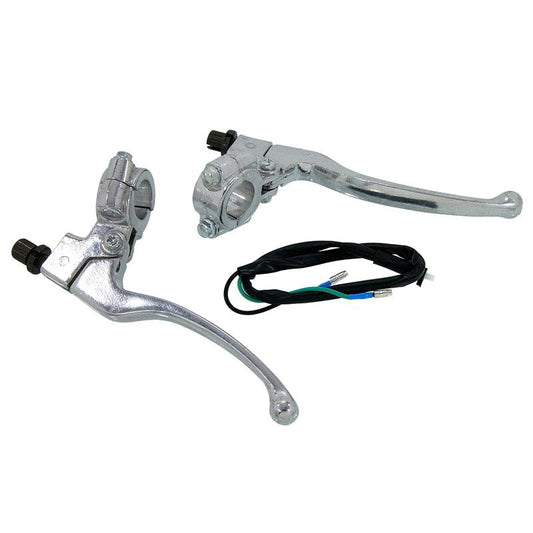 Ensemble extracteur de frein et d'embrayage L/R argent pour guidons de 22 mm 